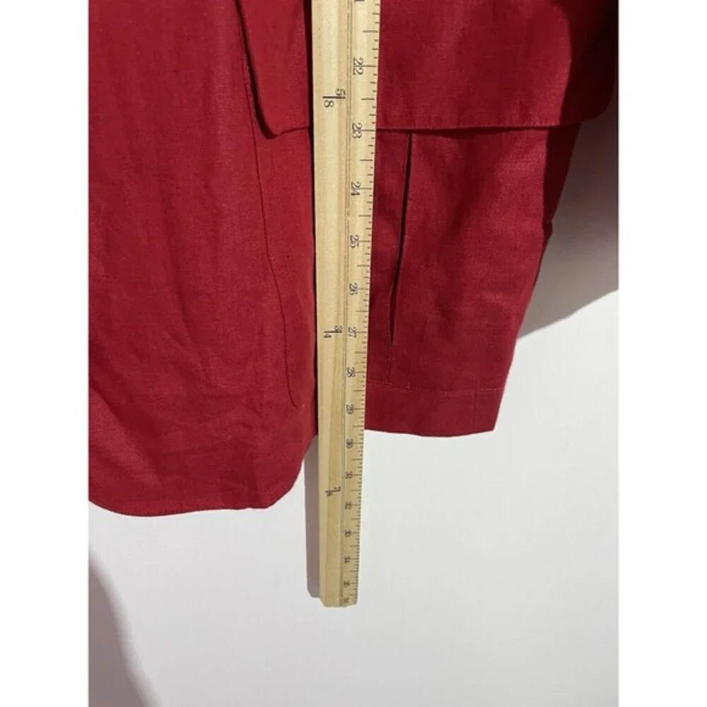 Talbots Blazer‎ 16 Red Linen Old Money Academia Office Classy Holidays